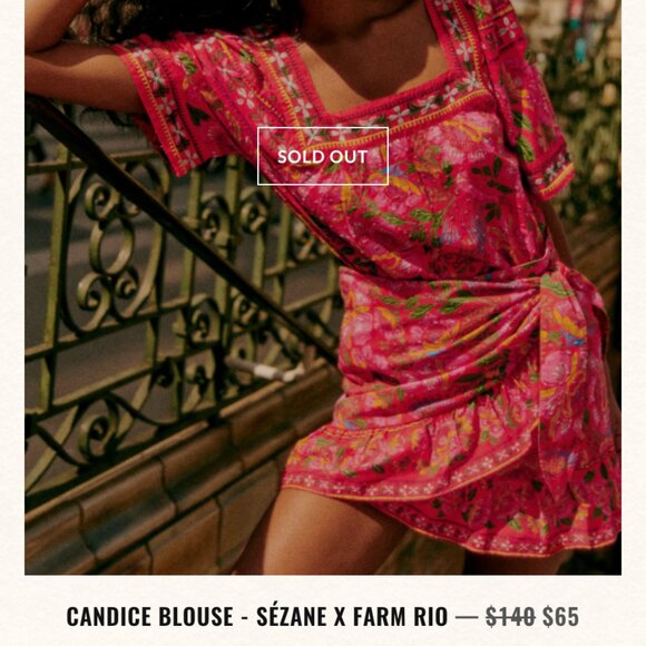 Sezane x Farm Rio Candice Blouse Floral Bela Sz 38 US 6 - Picture 7 of 10